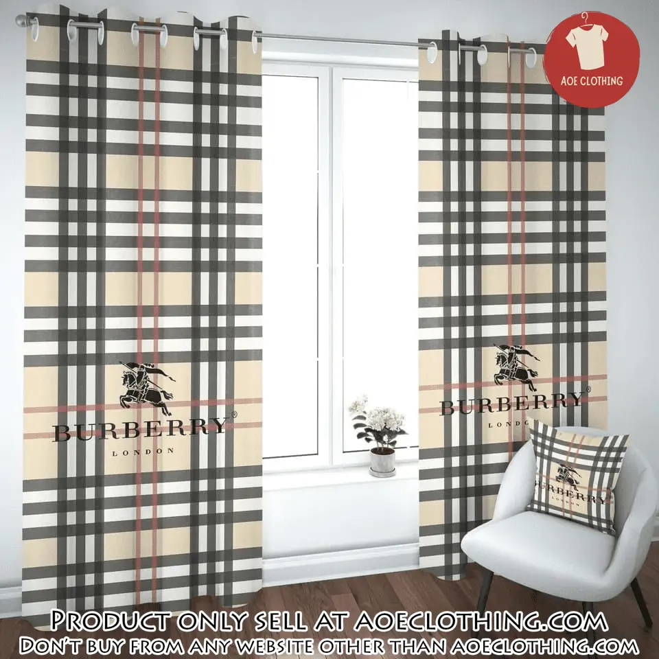 Burberry pattern premium window curtains hot  luxury curtain wc110 aoe1949603